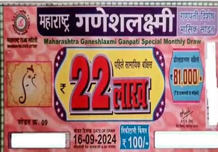 Maharashtra Ganesh Laxmi Ganapati Monthly Lottery (16.2.2024) .